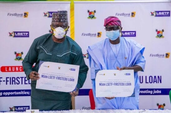 Image - Standing CEO and Lag Governor 1 FirstBank Partners LSETF on Loan for Low Cost Private Schools