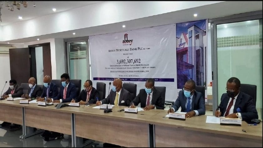 Abbey Mortgage Bank Plc Signs ₦3.692bn Rights Issue