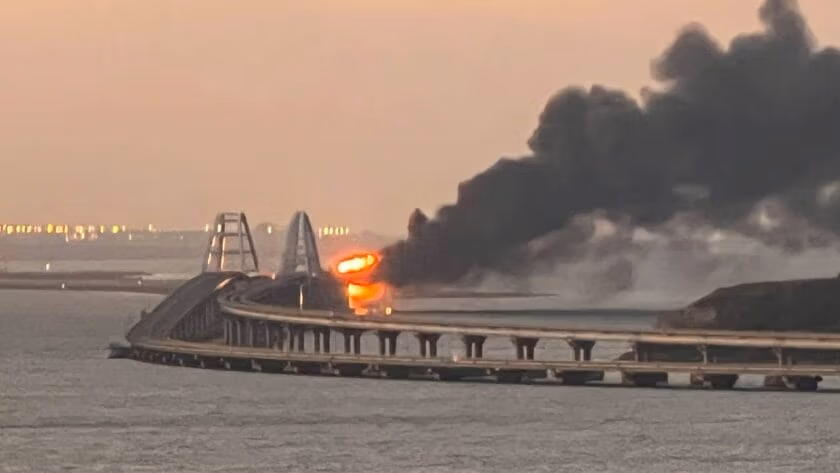 Explosion Damages Bridge Linking Russia, Crimea