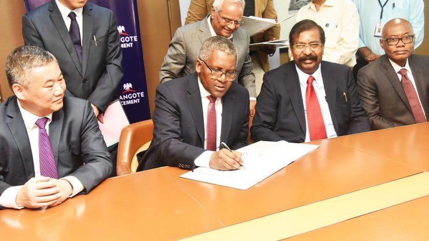 Dangote, Sinoma Sign Agreement On New 6Mta Cement Plant