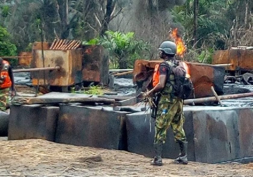 Troops of “Operation Delta Safe’’ uncovered and destroyed 96 illegal refining sites and apprehended 57 suspected oil thieves in the Niger Delta in the last one week.