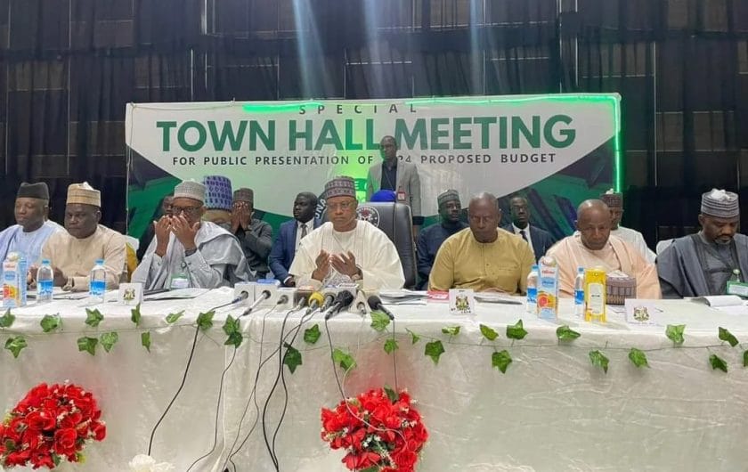 Gov. Sani Presents Draft Budget of N458.2bn for 2024-2026 at Town Hall Meeting