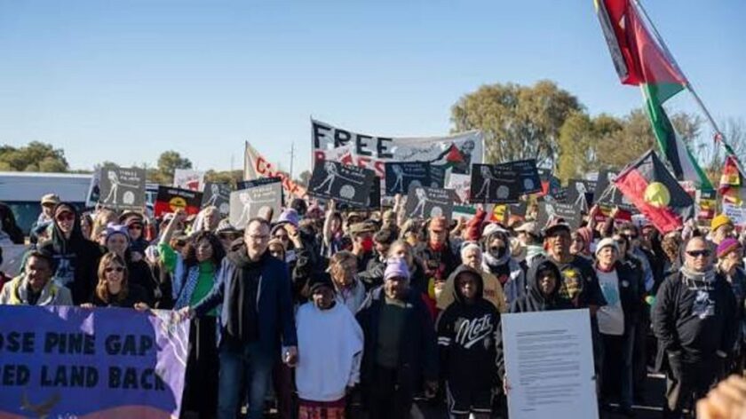 Hundreds Join Protest Against U.S. Intelligence Base Hundreds Join Protest Against U.S. Intelligence Base